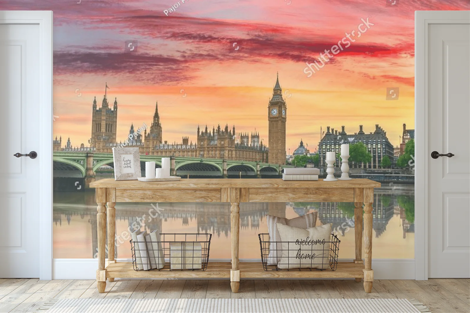 Wschód słońca nad Big Benem i Westminster Bridge
