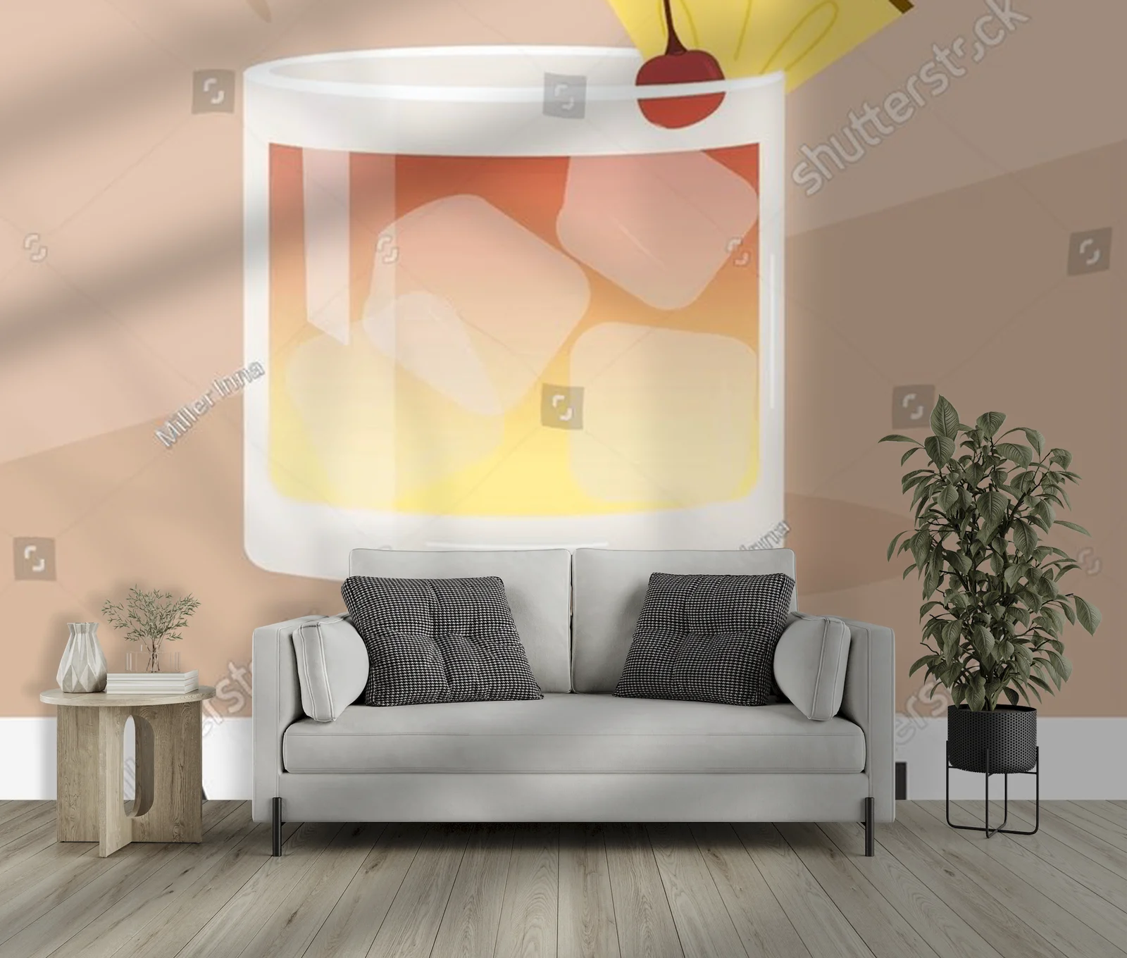 Letni koktajl Mai Tai w minimalistycznym stylu