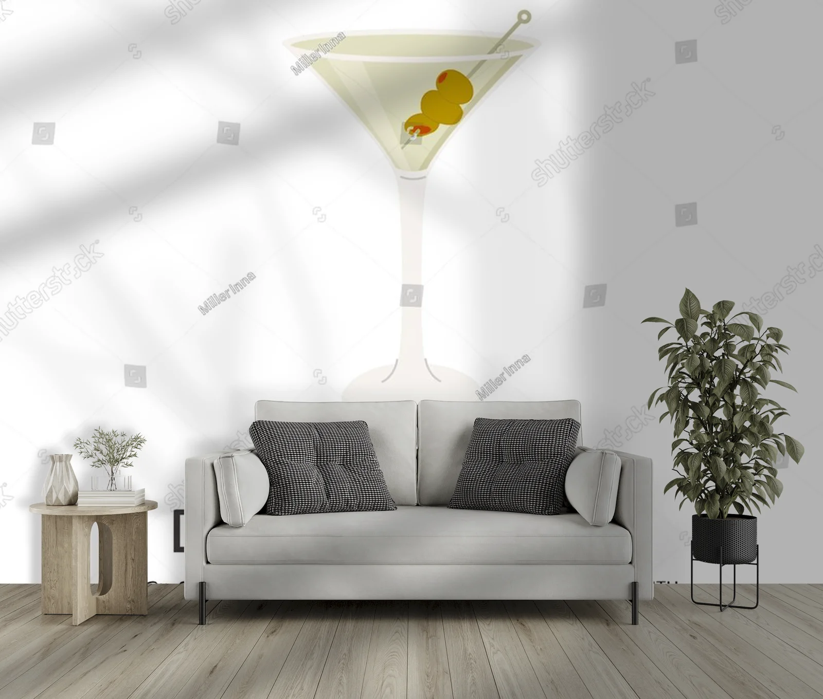 Elegancki Dirty Martini w minimalistycznej aranżacji