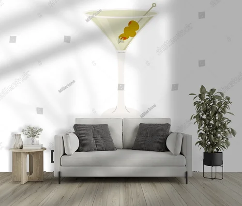 Elegancki Dirty Martini w minimalistycznej aranżacji