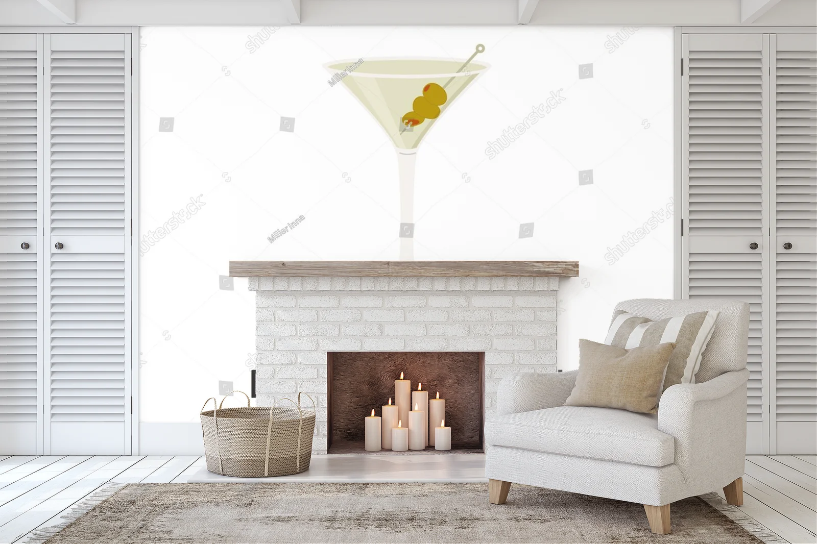 Elegancki Dirty Martini w minimalistycznej aranżacji
