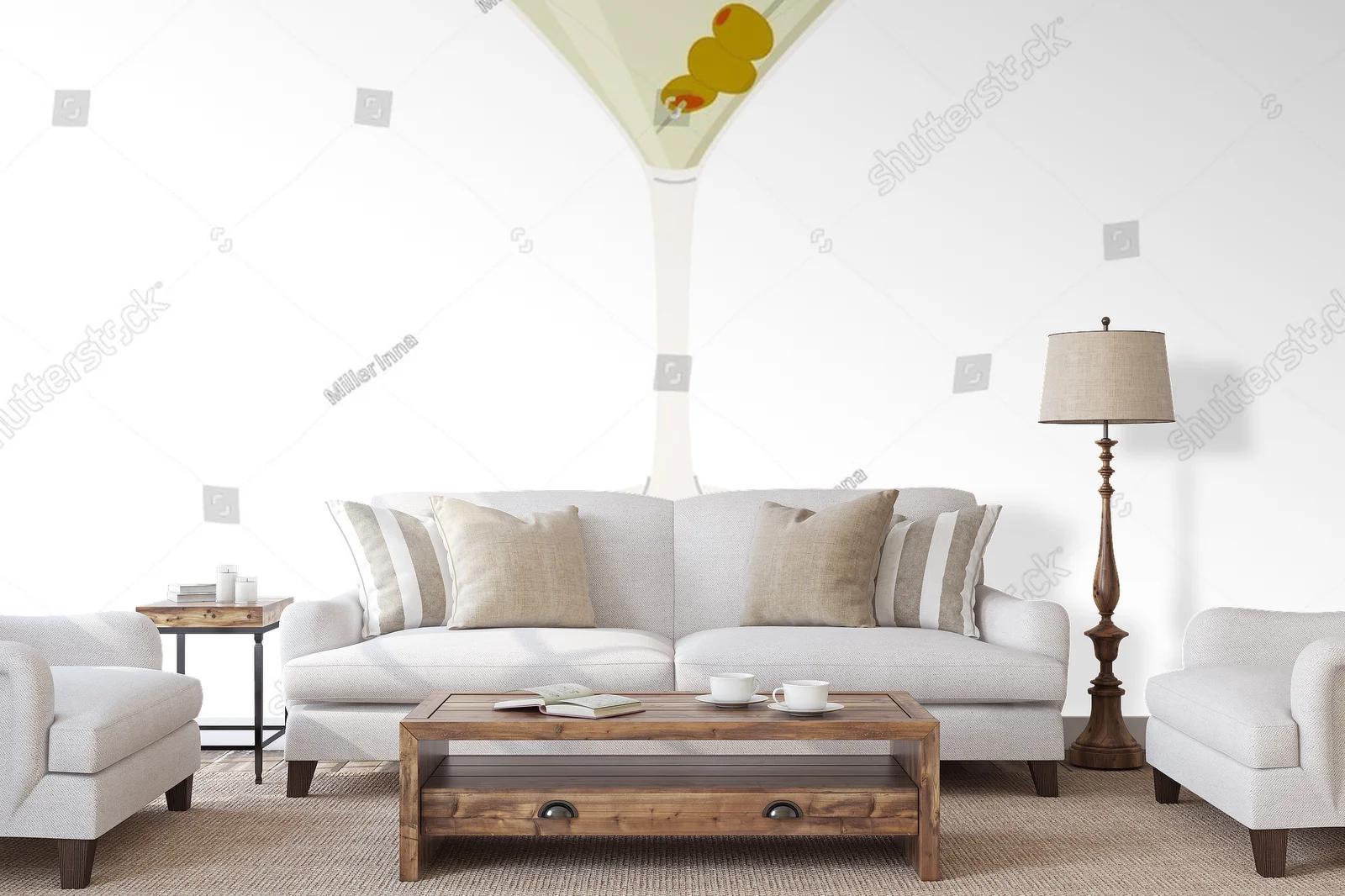 Elegancki Dirty Martini w minimalistycznej aranżacji