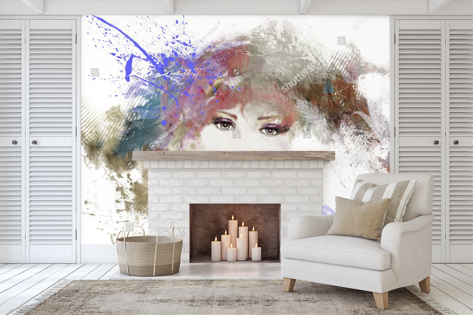 Ethereal Beauty: Hand-Painted Portrait of a Woman