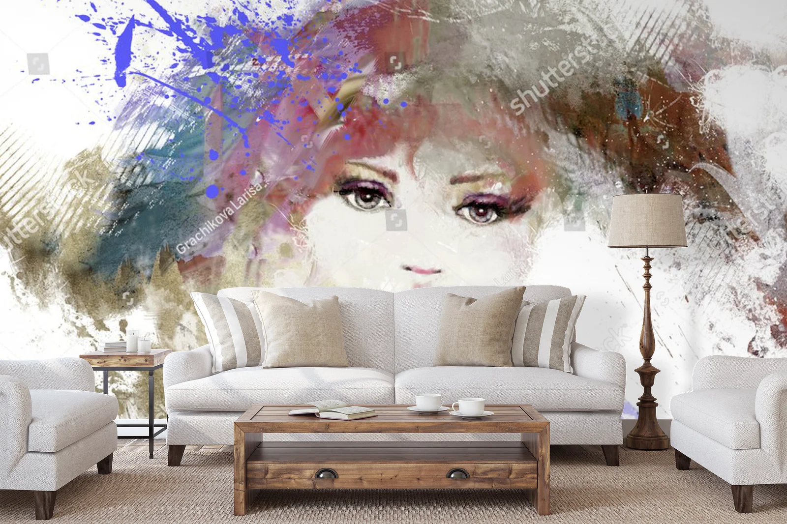 Ethereal Beauty: Hand-Painted Portrait of a Woman