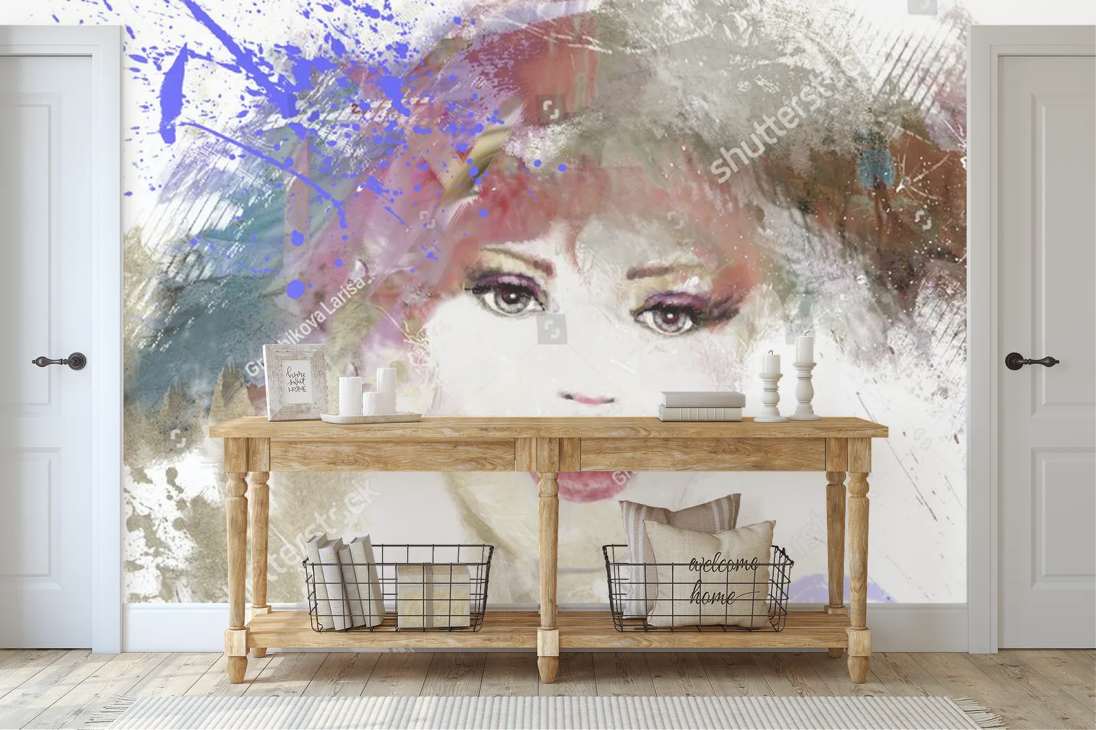 Ethereal Beauty: Hand-Painted Portrait of a Woman