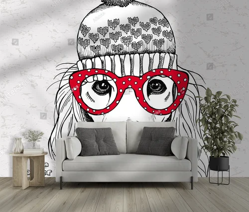 Urokliwy pies w hipsterskim stylu z odkrywczym charakterem