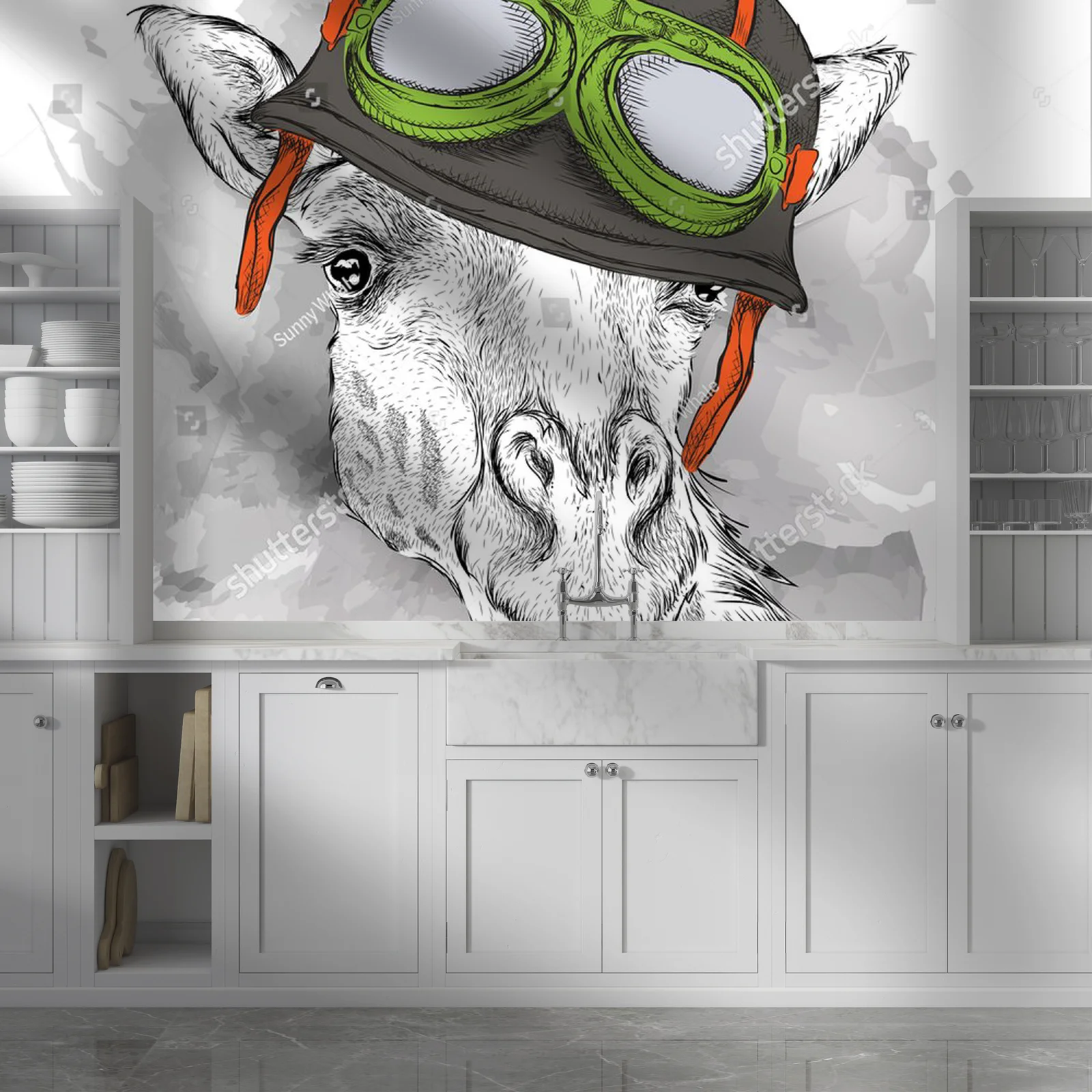 Giraffe in a Helmet: Hipsterska Ekspresja Kolorów