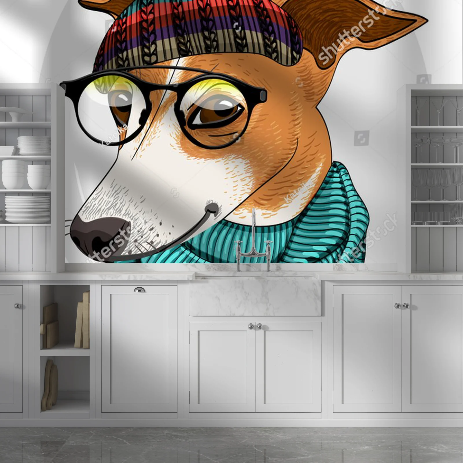 Stylowy pies w modnych dodatkach