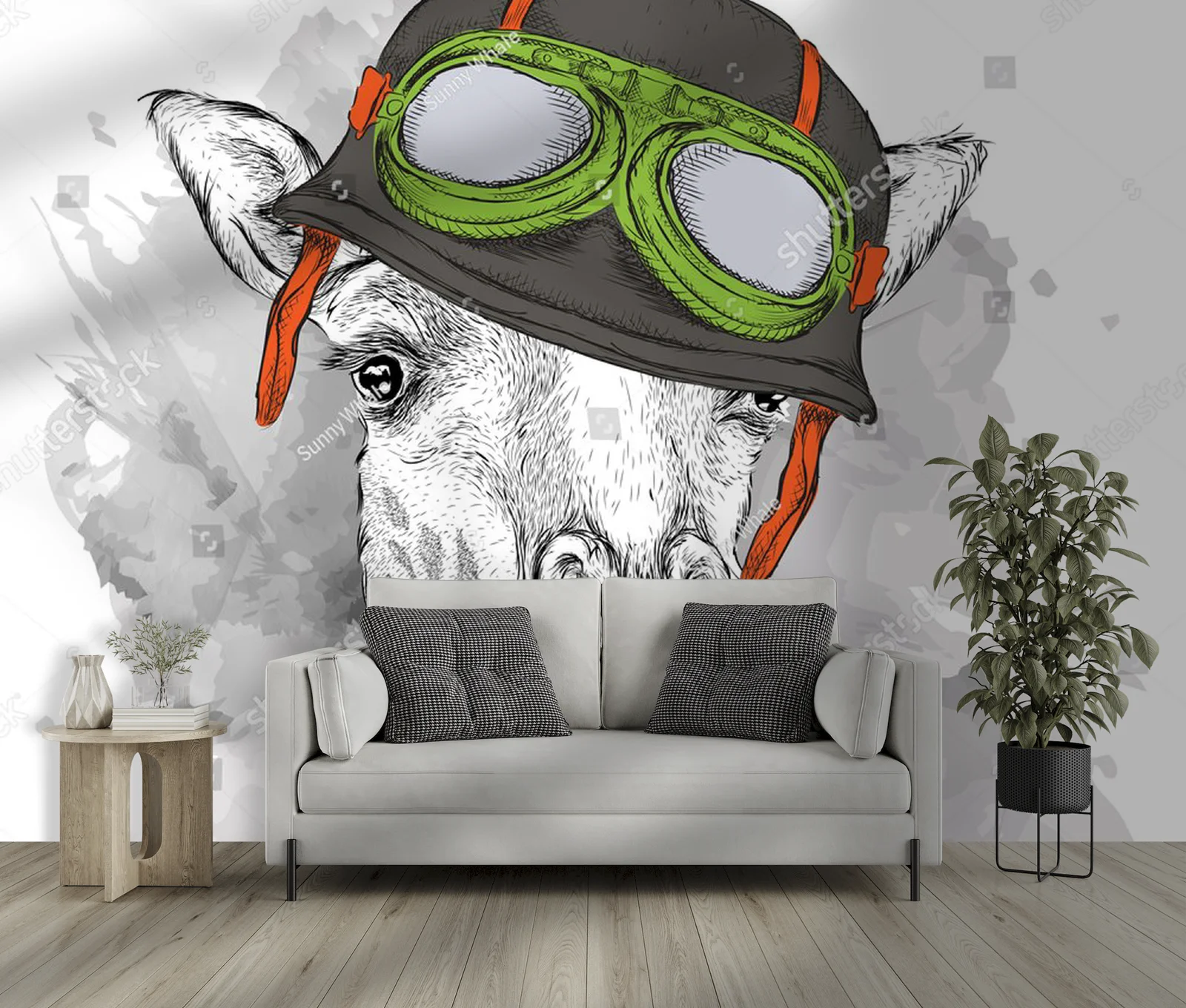 Giraffe in a Helmet: Hipsterska Ekspresja Kolorów