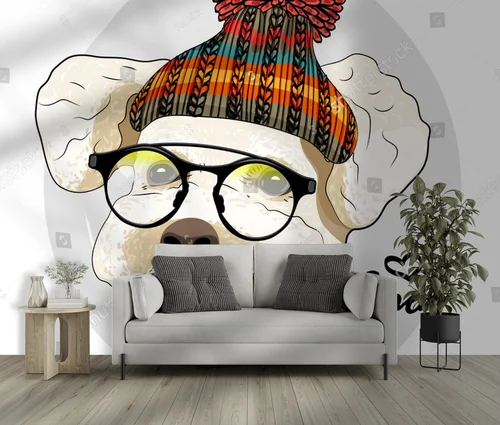 Stylowy pies w modnych akcesoriach
