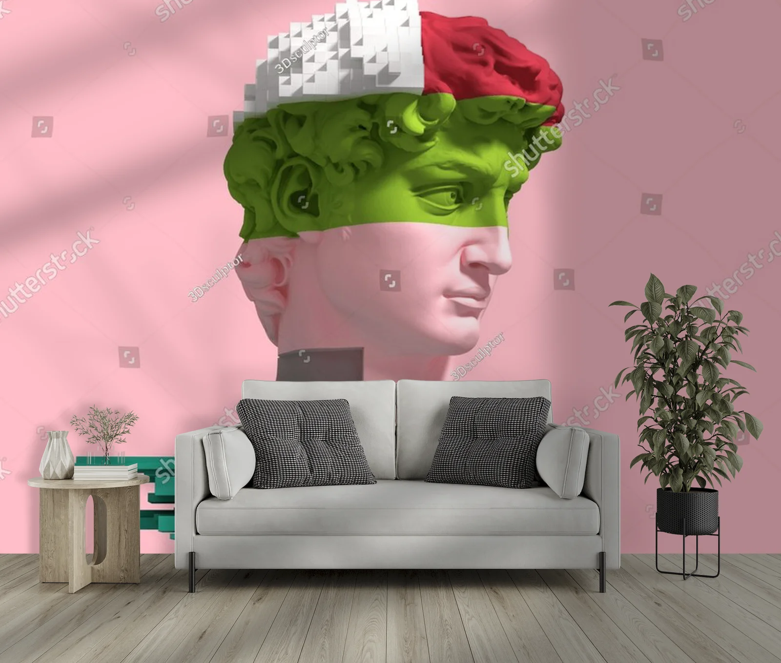 Fantastyczny glitch w odcieniach różu