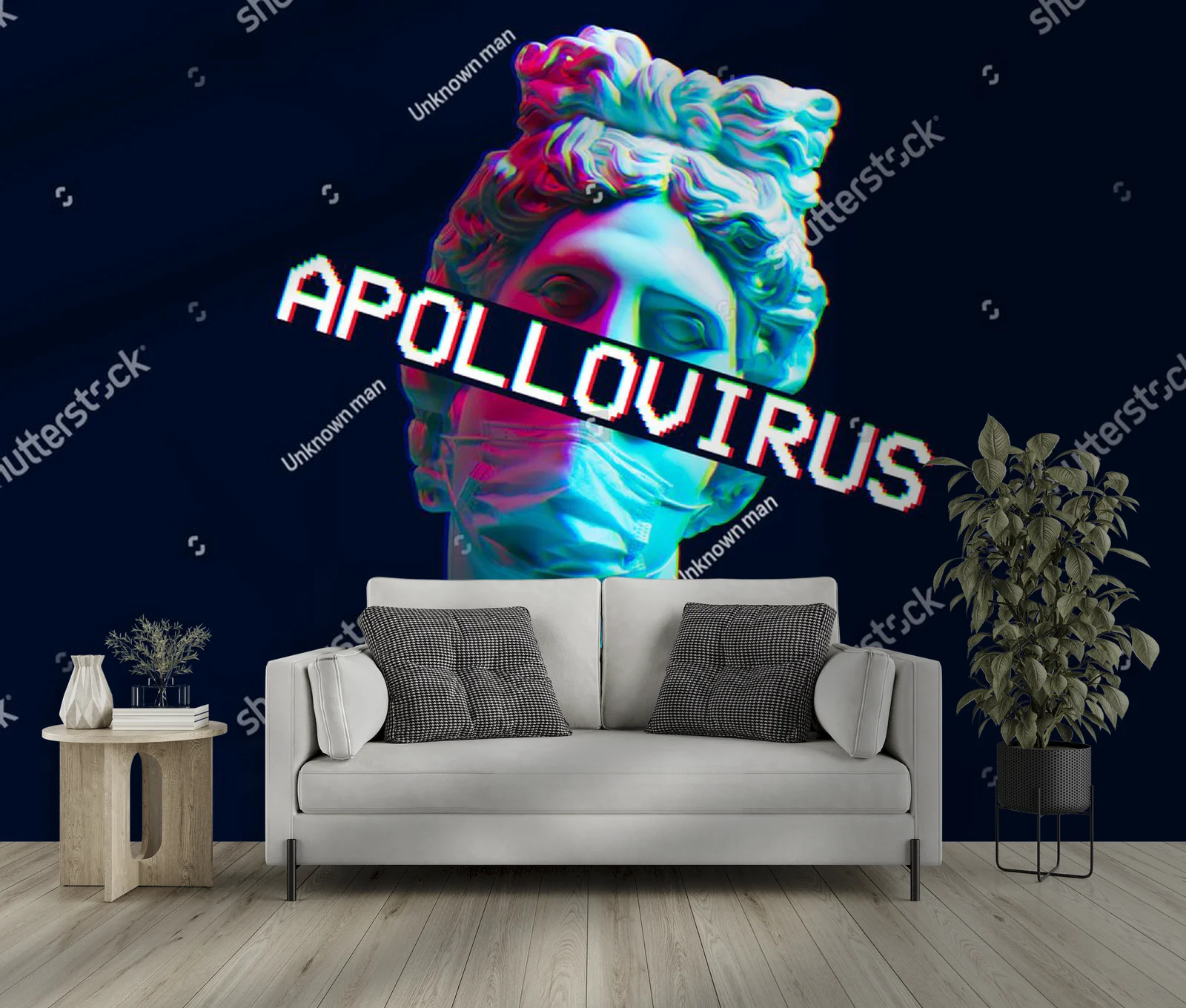 Futurystyczny Apollo w neonowej aurze