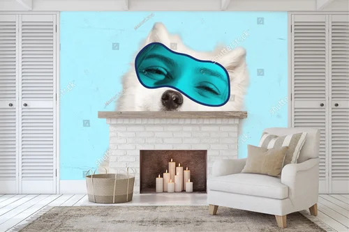 Urokliwy husky w surrealistycznym stylu