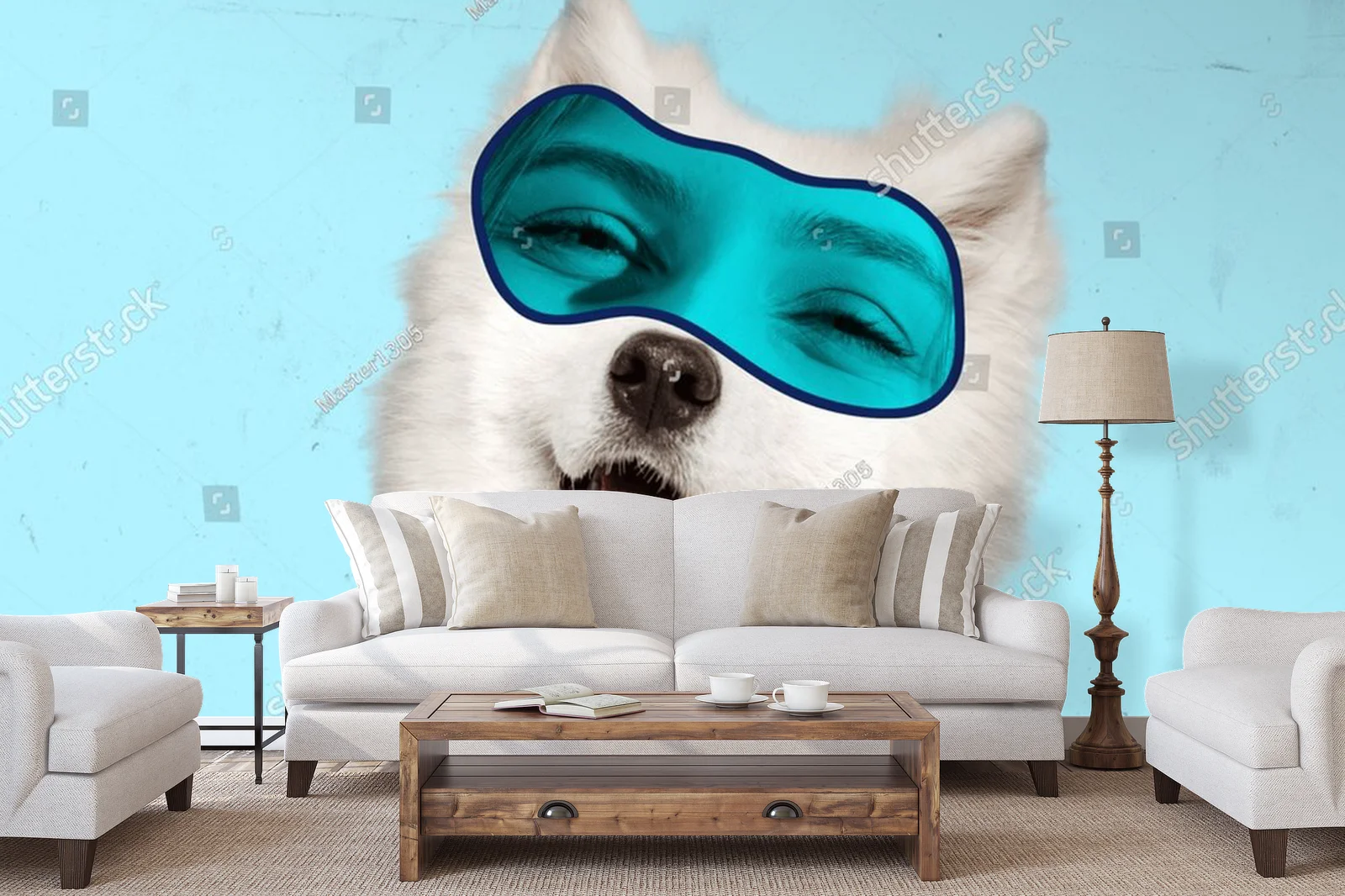 Urokliwy husky w surrealistycznym stylu