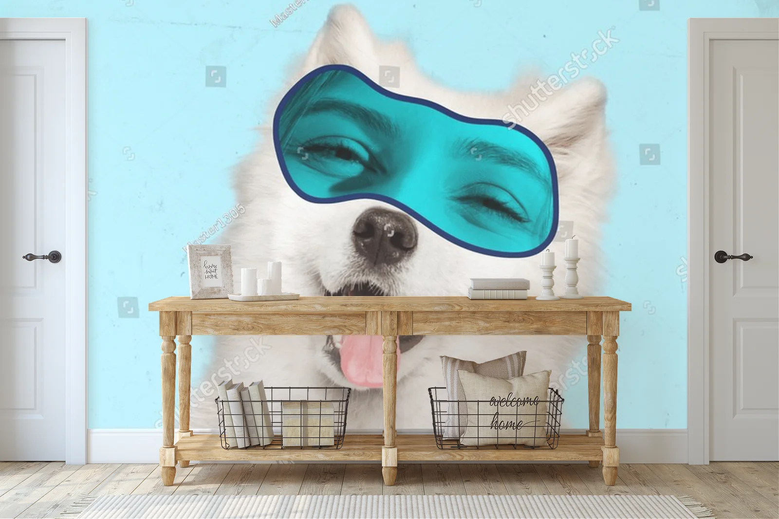 Urokliwy husky w surrealistycznym stylu