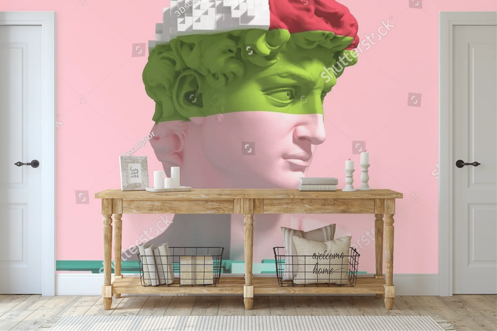 Fantastyczny glitch w odcieniach różu