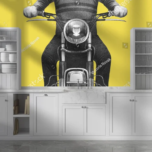 Chihuahua na motocyklu w sentymentalnym stylu