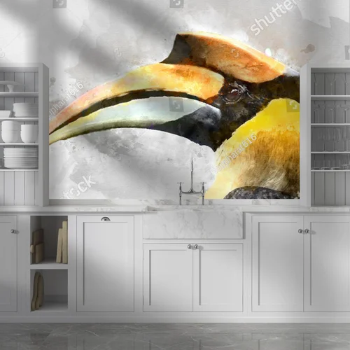Zjawiskowy hornbill w odcieniach leśnej szarości