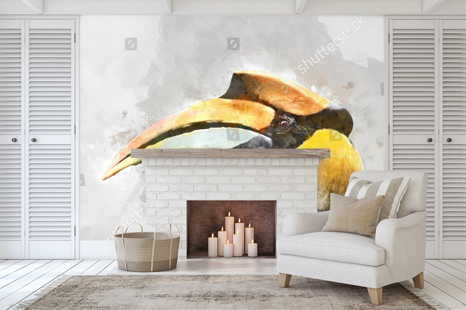 Zjawiskowy hornbill w odcieniach leśnej szarości