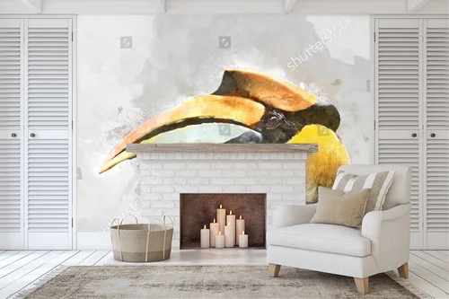 Zjawiskowy hornbill w odcieniach leśnej szarości