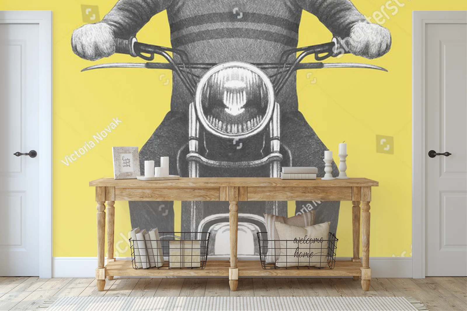 Chihuahua na motocyklu w sentymentalnym stylu