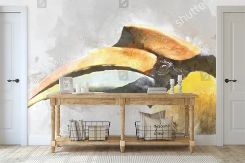 Zjawiskowy hornbill w odcieniach leśnej szarości