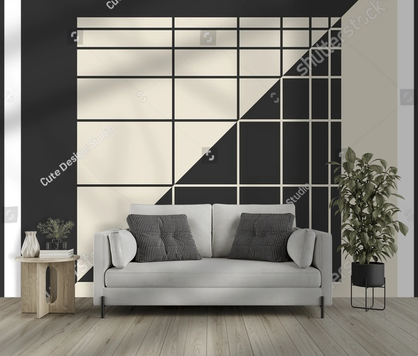 Geometria w mrocznych odcieniach minimalistycznych