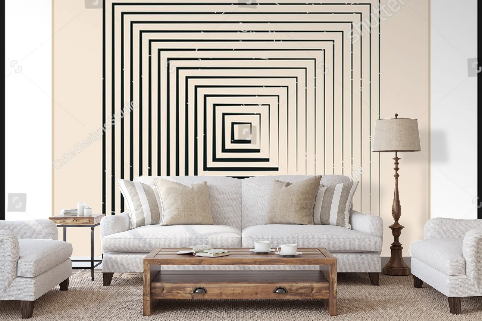 Geometria lat 20. w delikatnych, pastelowych tonach