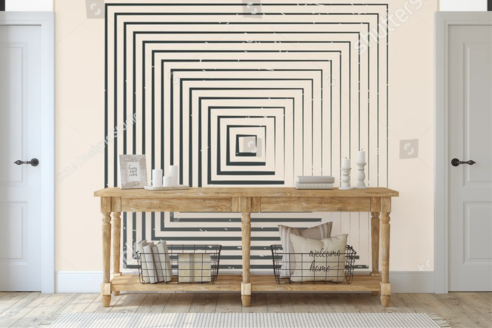 Geometria lat 20. w delikatnych, pastelowych tonach