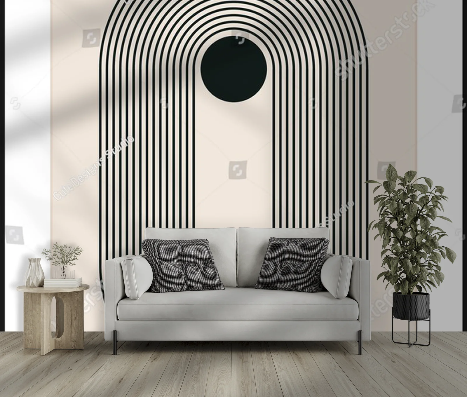 Geometryczne kształty w pastelowych odcieniach