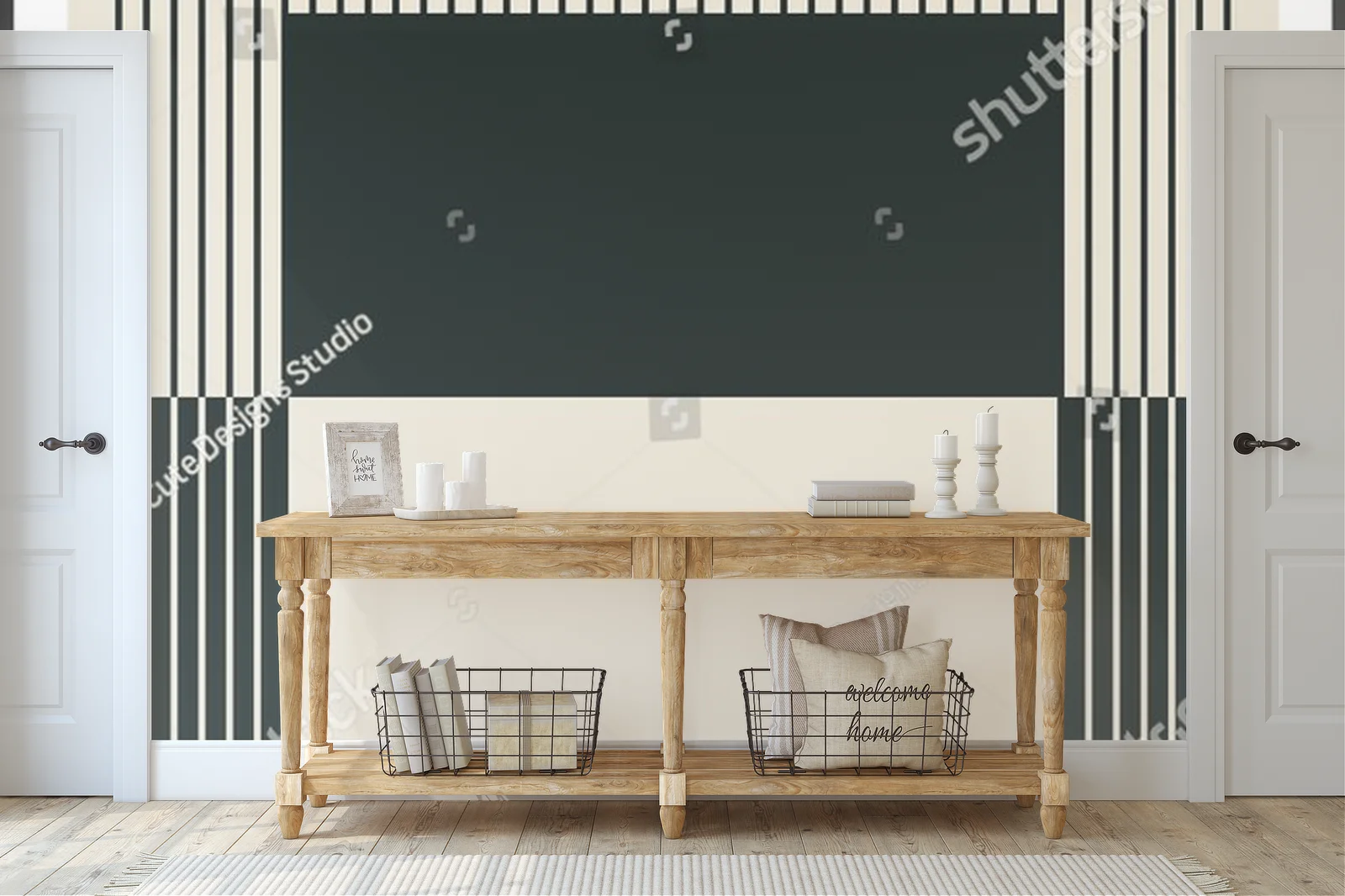 Geometryczny styl lat 20-tych w monochromatycznej aranżacji