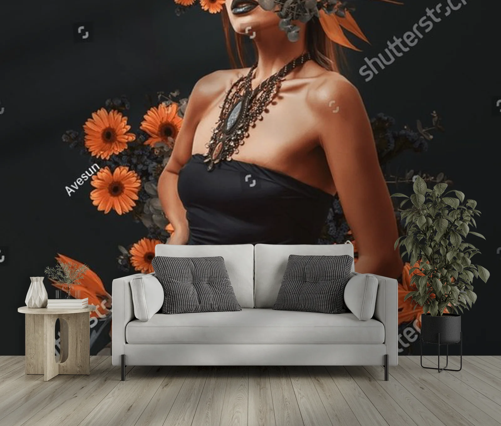 Elegancja wśród kwiatów: portret pełen życia