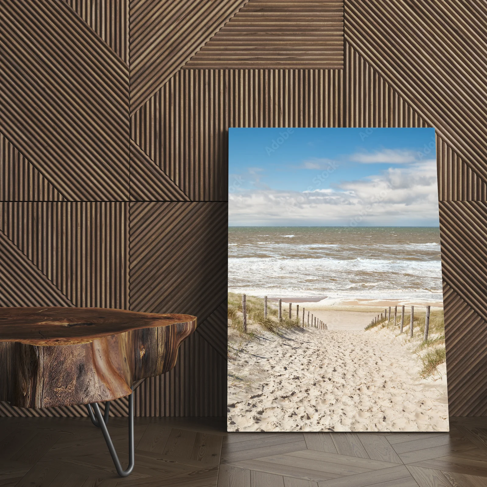 Ścieżka do plaży pod błękitnym niebem