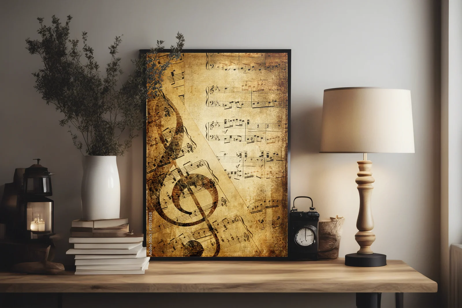 Vintage muzyczna harmonia w eleganckiej czerni