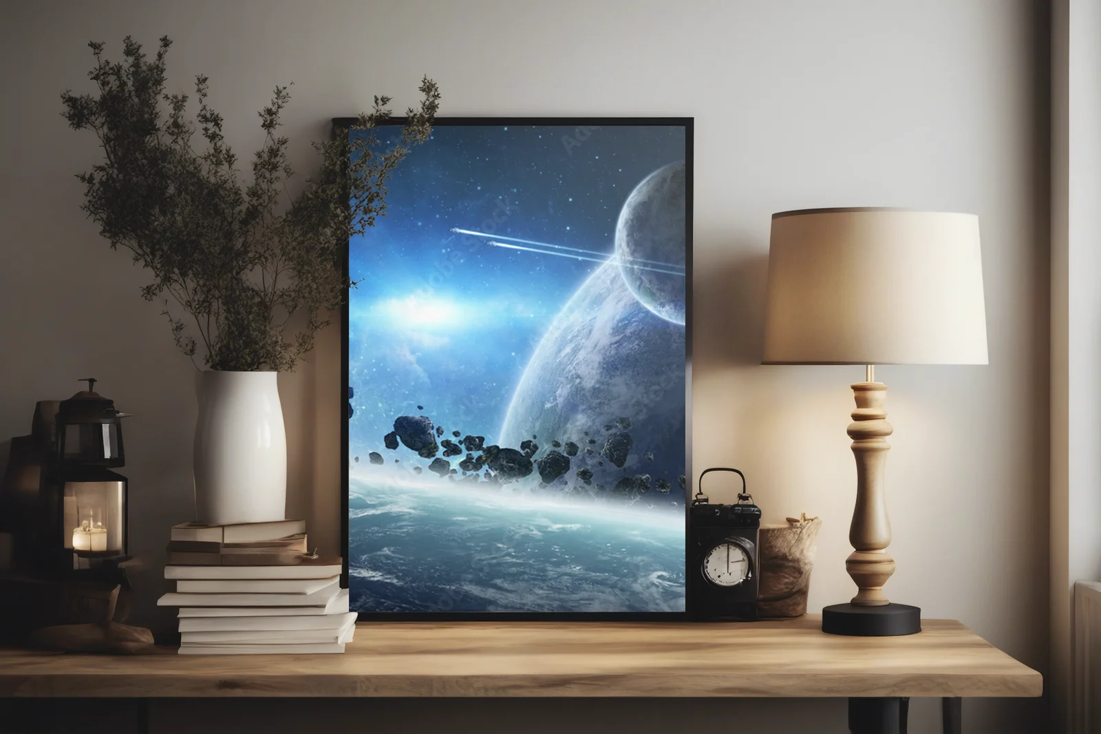 Świt nad planetami w kosmicznej otchłani