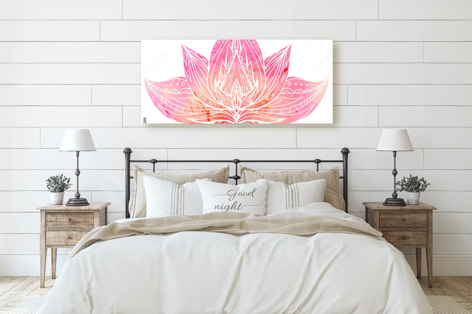 Kolorowy Lotus z boho akcentem na wodnym tle