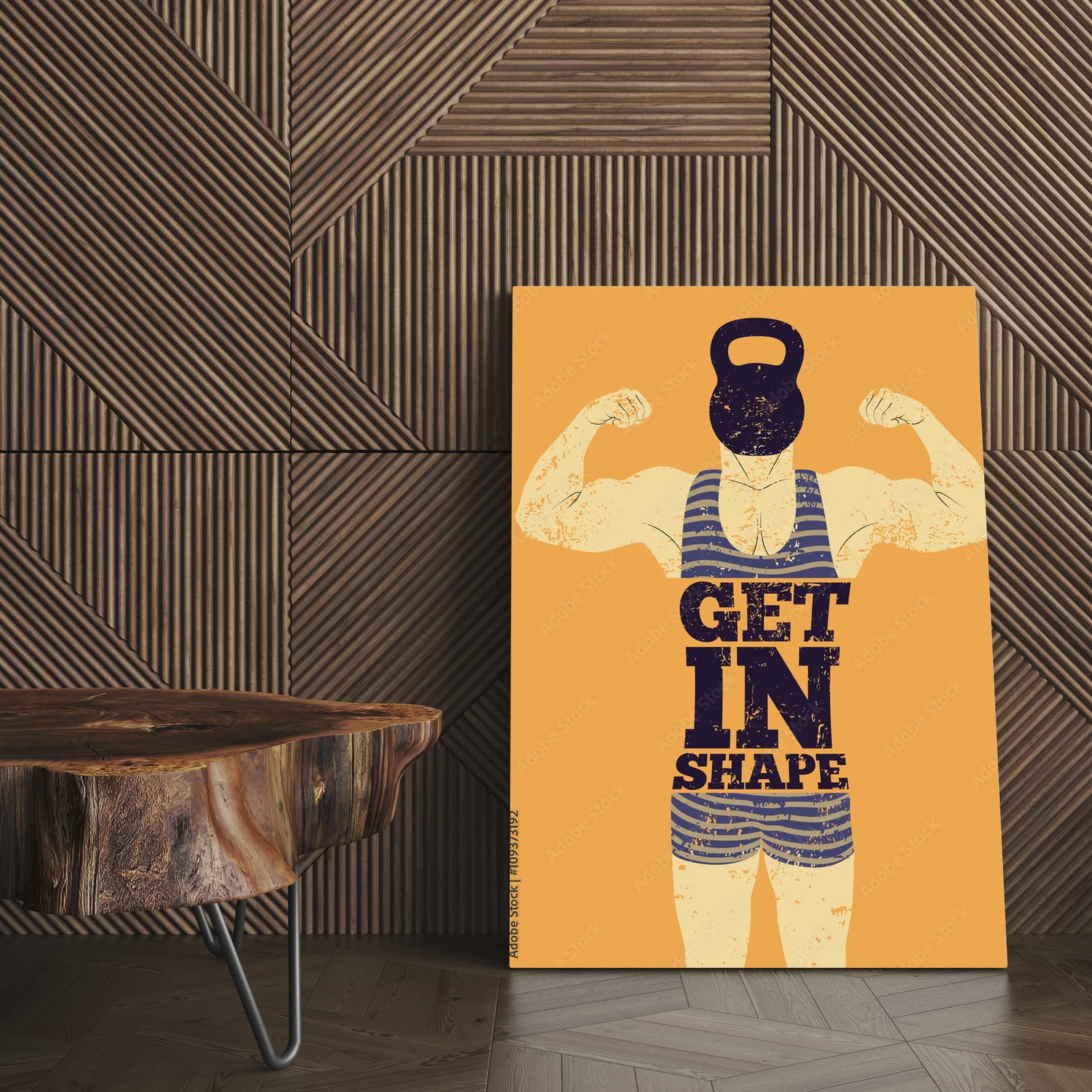 Typograficzny design z siłaczem w retro stylu