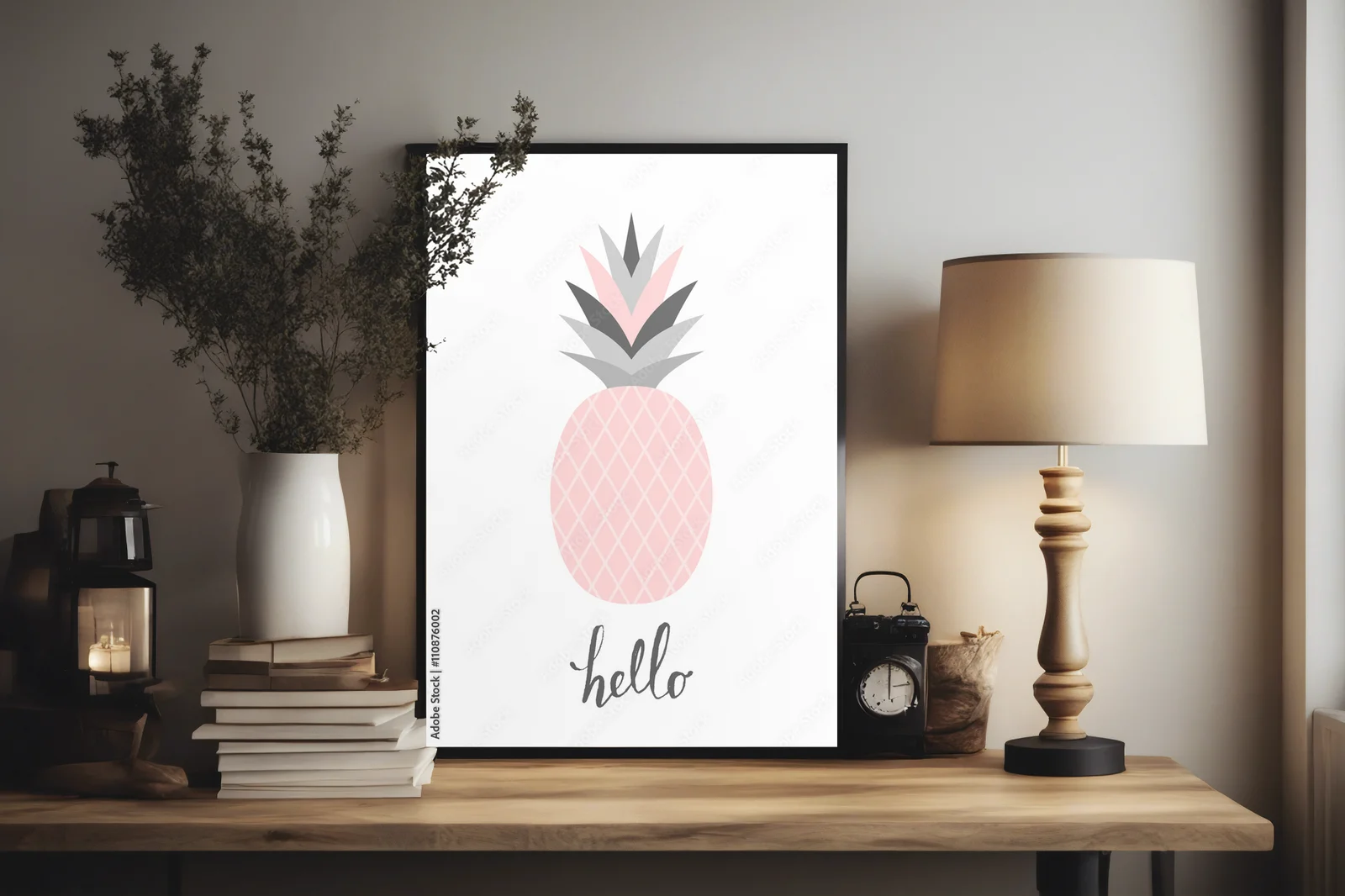 Słodki ananas w pastelowych odcieniach