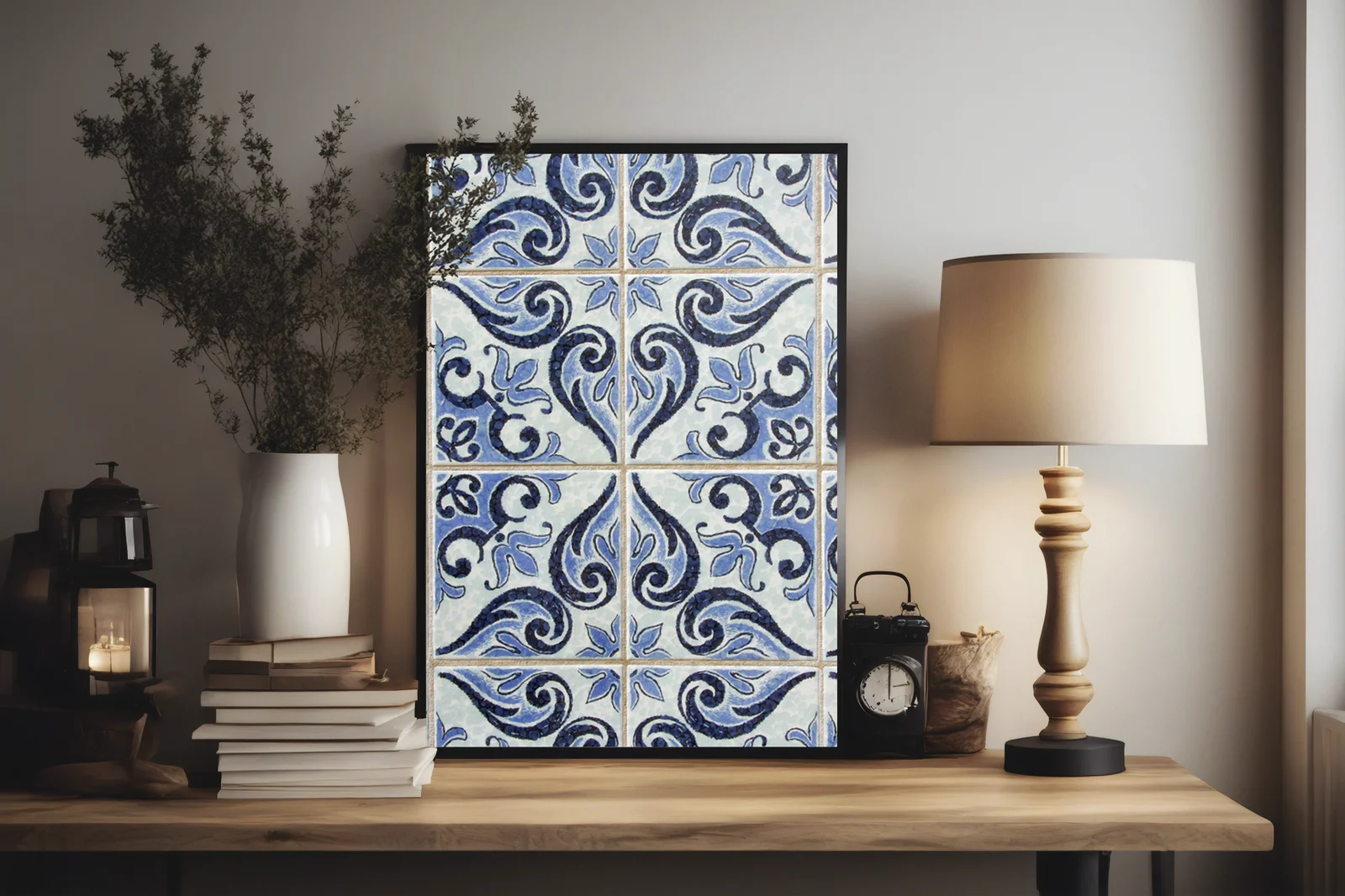Czarujące azulejos w odcieniach beżu i błękitu