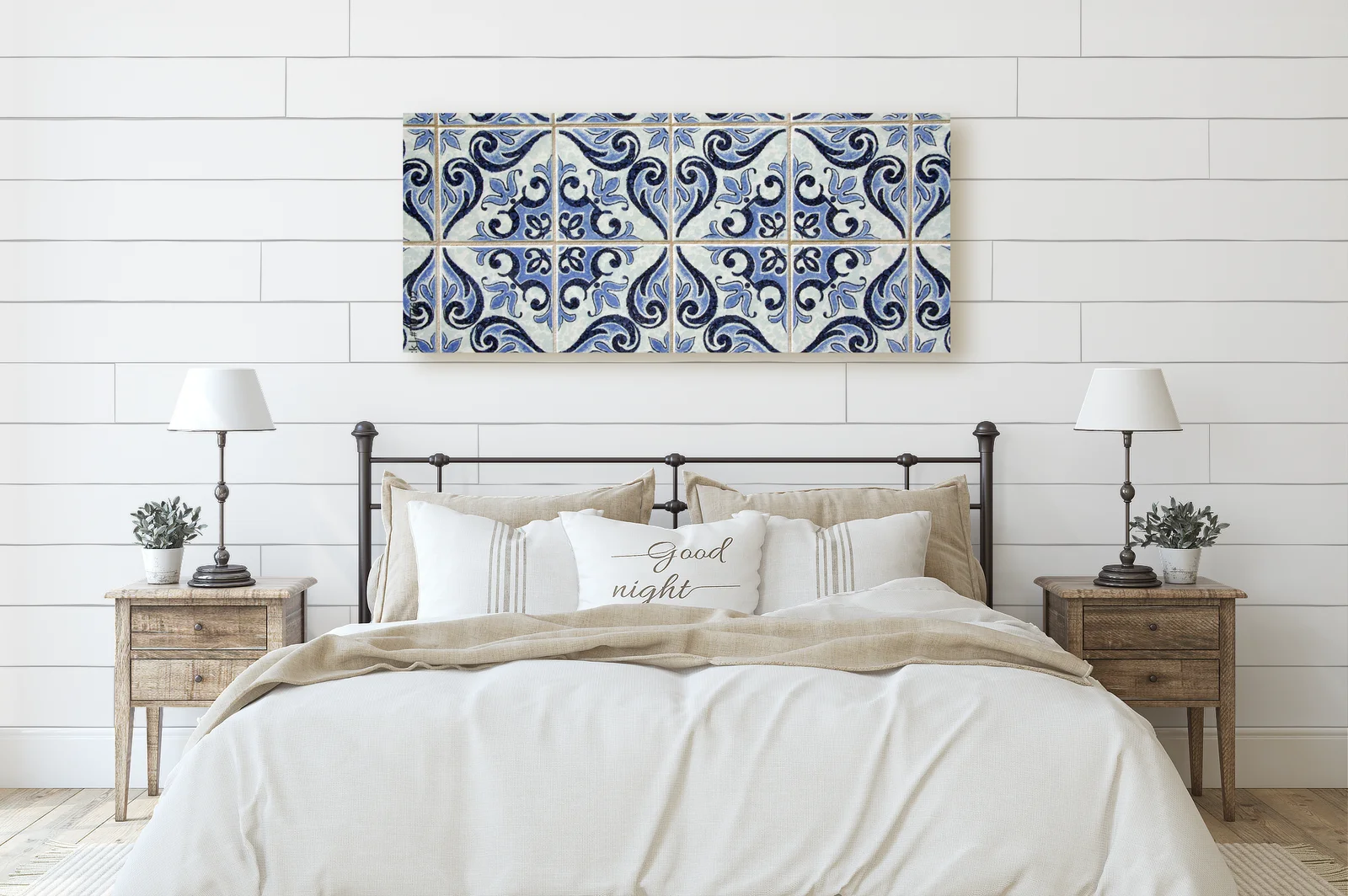 Czarujące azulejos w odcieniach beżu i błękitu