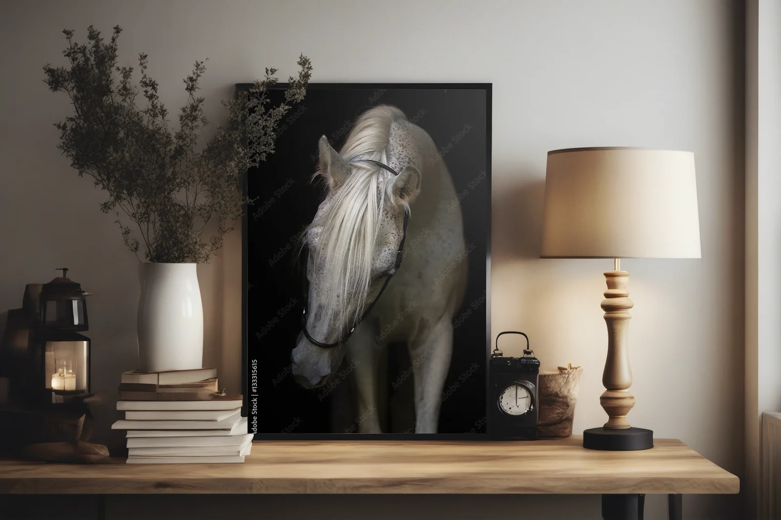 Elegancki portret arabskiego konia w czerni