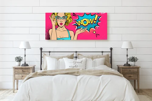 Fascynująca pop-artowa twarz z zaskoczeniem