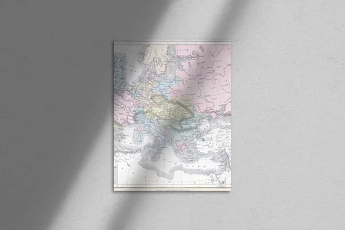 Zabytkowa mapa Europy w eleganckich odcieniach
