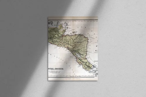 Nostalgiczna mapa Centralnej Ameryki z 1870 roku