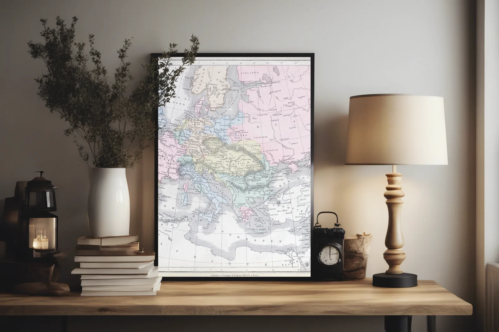 Zabytkowa mapa Europy w eleganckich odcieniach