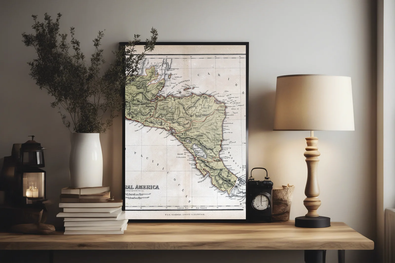 Nostalgiczna mapa Centralnej Ameryki z 1870 roku