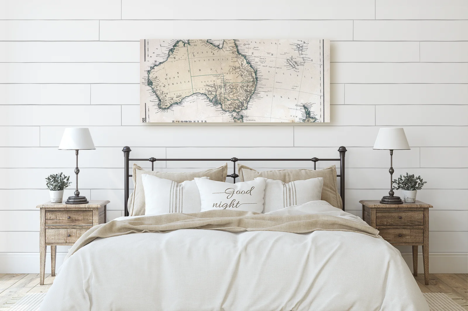 Urokliwa stara mapa Australii i Nowej Zelandii