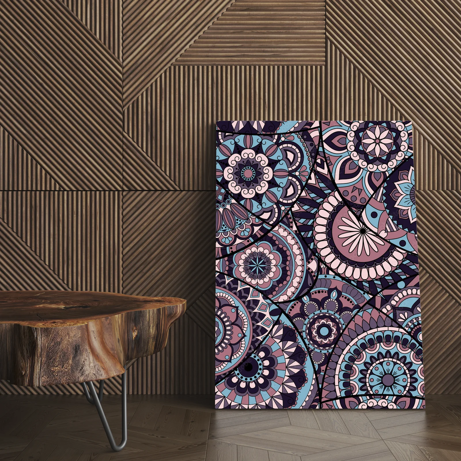Wielobarwne mandale w stylu vintage