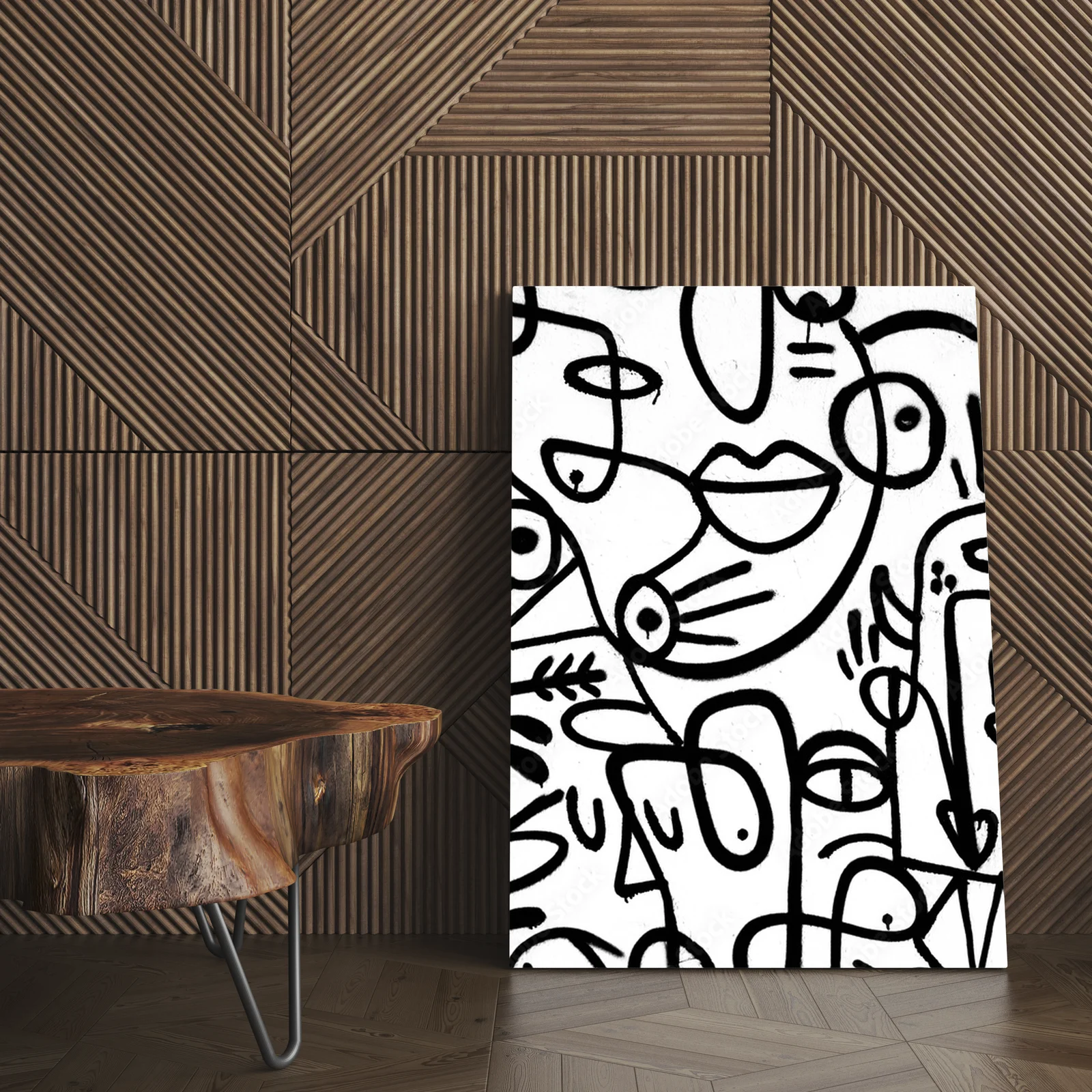 Graffiti w monochromatycznych odcieniach elegancji