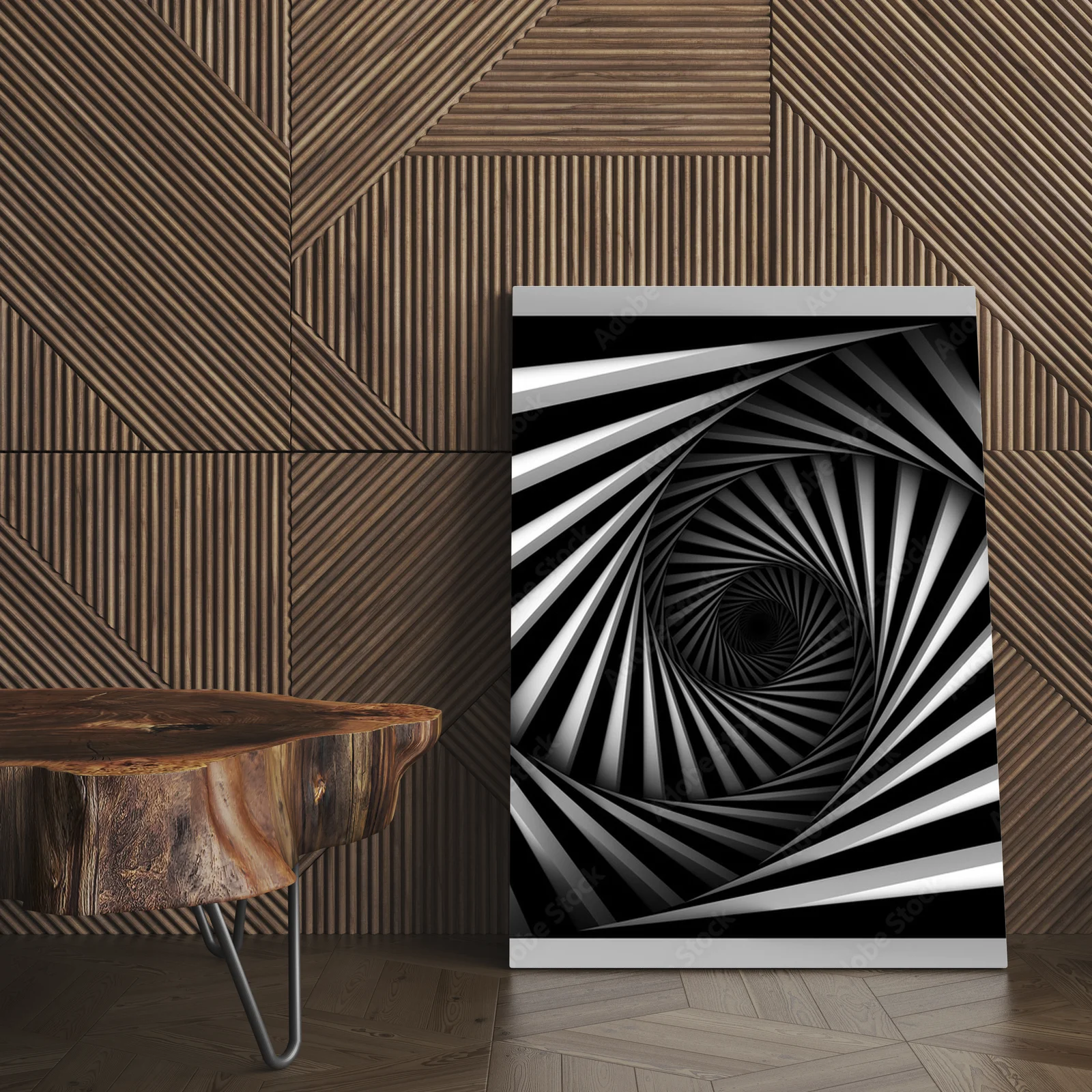 Harmonia spiralnych kształtów w monochromatycznej palecie
